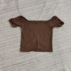 Brown Off-Shoulder Women's Top